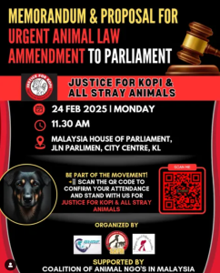 SAFM Bersama Gabungan NGO Haiwan Serah Memorandum Teliti Akta Kebajikan Haiwan 2015 ke Parlimen